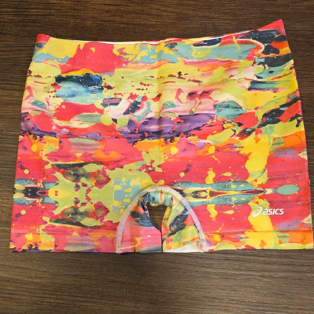 Asics Multicolor Abstract Pattern Athletic Shorts Size XS